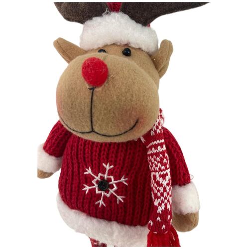 Figura Decorativa Reno Navideño Rojo Santini