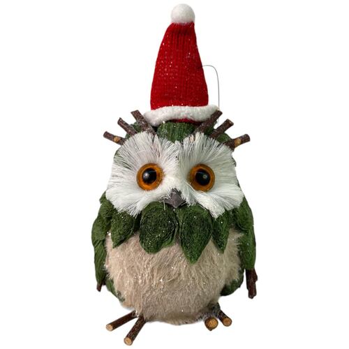 Figura Decorativa Búho Navideño Santini