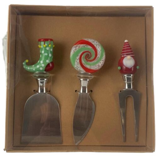 Set Cuchillos Navideños para Queso 3 Piezas Santini