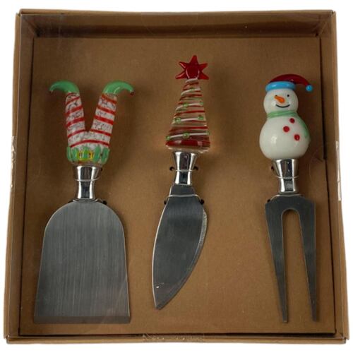 Set Cuchillos Navideños para Queso 3 Piezas Santini