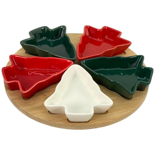 Set Platos Navideños para Dips 6 Piezas Santini