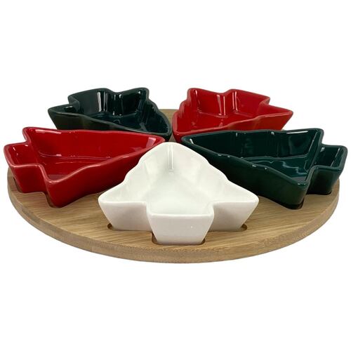 Set Platos Navideños para Dips 6 Piezas Santini