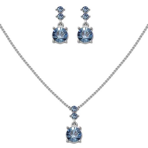 Set Collar y Aretes de Aleacion de metales Plata tipo Boton Nine West