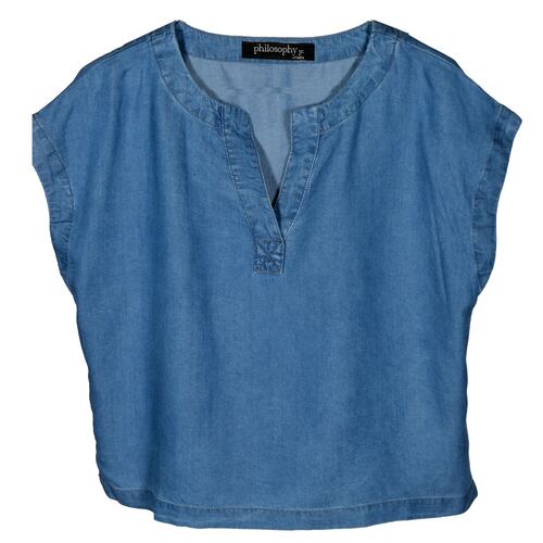 Blusa Lisa Philosophy Talla Grande Color azul para Mujer