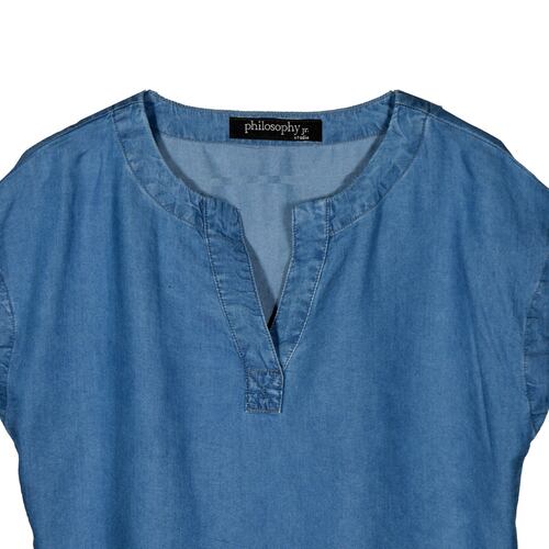 Blusa Lisa Philosophy Talla Grande Color azul para Mujer