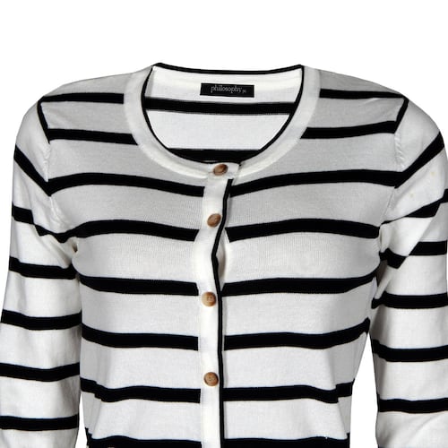 Suéter con Estampado a Rayas Philosophy Talla Chica Color Blanco Combinado para Mujer