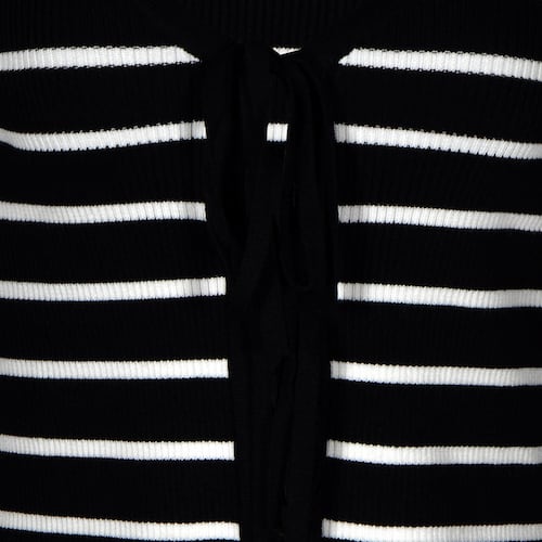 Suéter Tejido con Cinta Philosophy Talla Grande Color Negro Combinado para Mujer