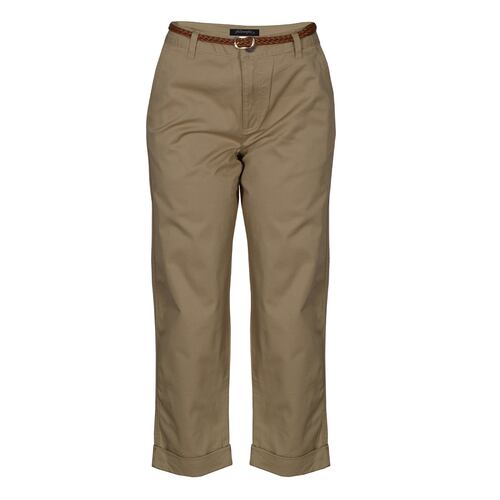Pantalón Amplio Recto con Cinturón Philosophy Color Café Claro Talla Mediana para Mujer