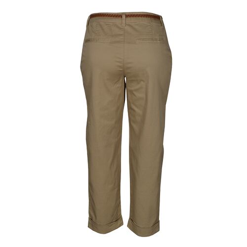 Pantalón Amplio Recto con Cinturón Philosophy Color Café Claro Talla Mediana para Mujer