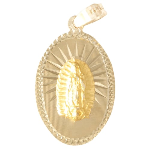 Medalla Oval Virgen de Guadalupe Oro 14K Sini