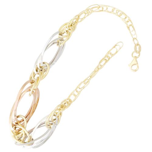 Pulsera Ovales Chicos y Grandes Entrelazados Oro 14K Sini