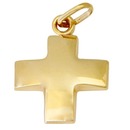 Cruz Lisa Oro 14K Sini