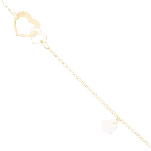 Pulsera Corazones Enlazados Oro 14K Sini