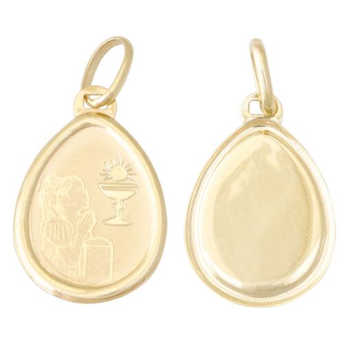 Medalla Gota Primera Comunion Niña, Oro 14k, Sini