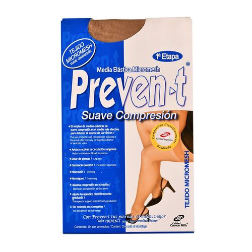 Medias Preven-T clásica 1a etapa suave compresión activa circulación tejido micromesh 1906 mediana juvenil dama