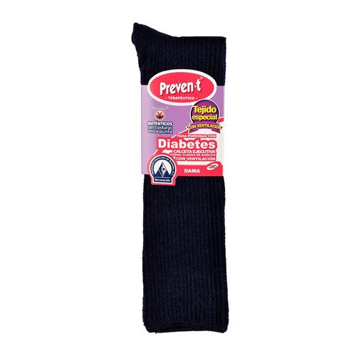Calcetas Preven-T ejecutiva diabetes terapéutico sin costuras modelo 1966 talla chica-mediana(21 a 24cm) color azul marino dama