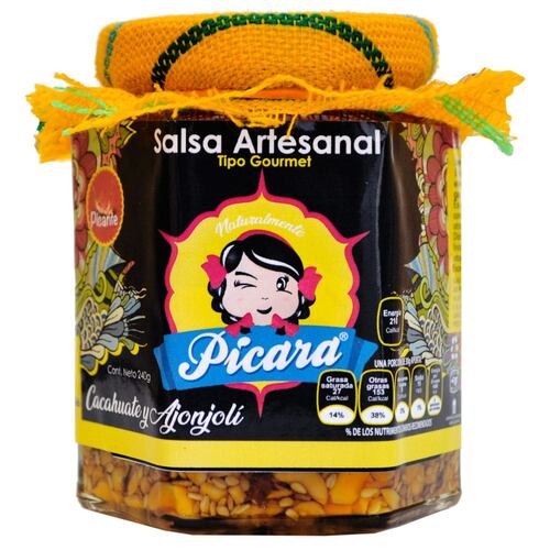 Salsa Gourmet Artesanal de Cacahuate 240 gramos Naturalmente Pícara