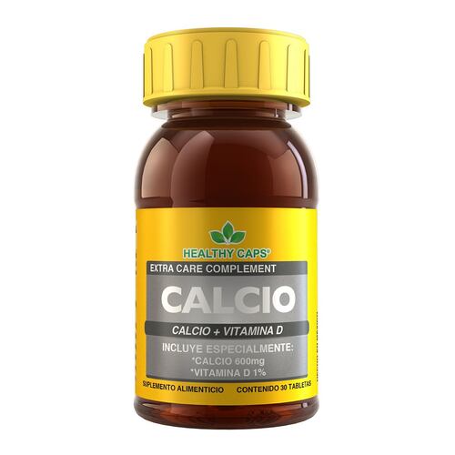 Calcio + Vit D 30 Tab Healthy Caps - Suplemento