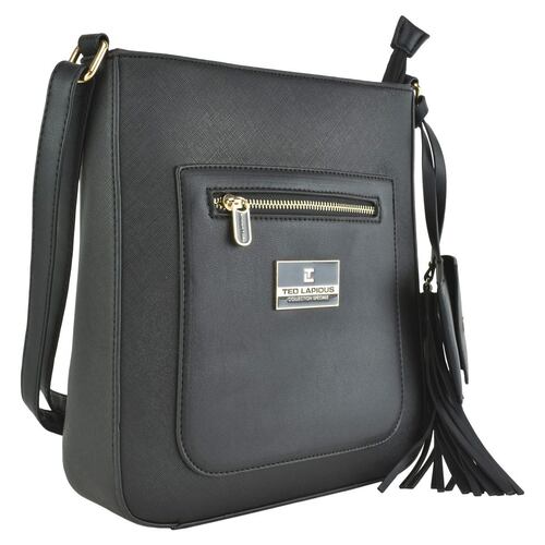 Bolsa Ted Lapidus Crossbody Color Negro Para Mujer