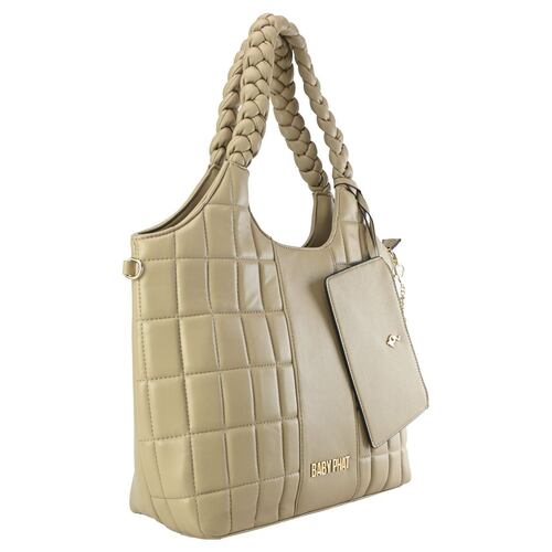 Bolso Satchel Baby Phat Beige para Mujer