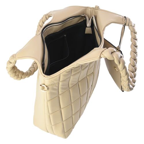 Bolso Satchel Baby Phat Beige para Mujer
