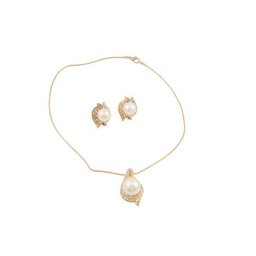 Set de Collar y Aretes Oro Acero Lulu