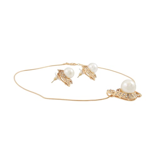 Set de Collar y Aretes Oro Acero Lulu