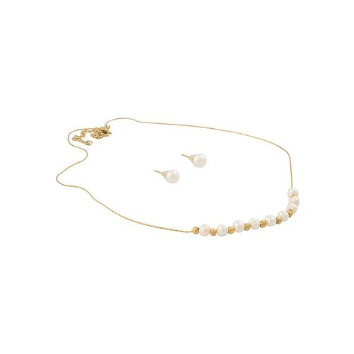 Set de Collar y Aretes Oro Acero Chatties