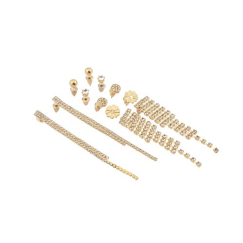 Set de 6 Aretes Oro Acero Lulu