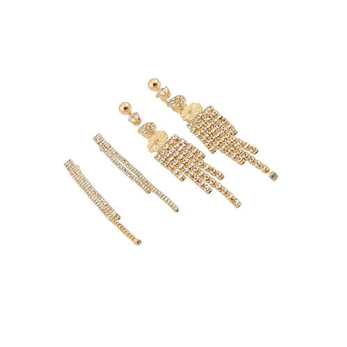 Set de 6 Aretes Oro Acero Lulu