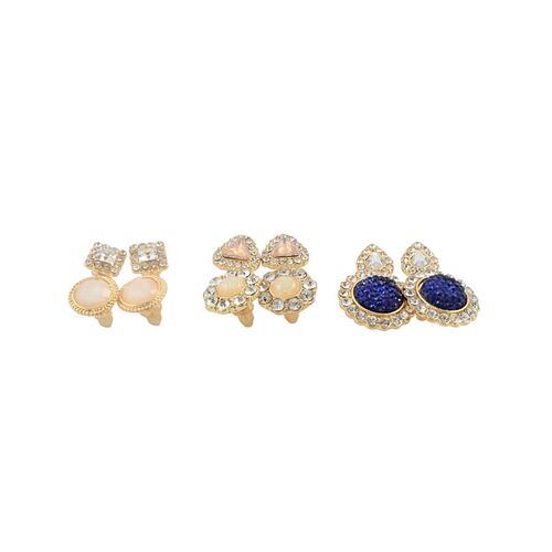 Set de 6 Aretes Oro Acero Lulu