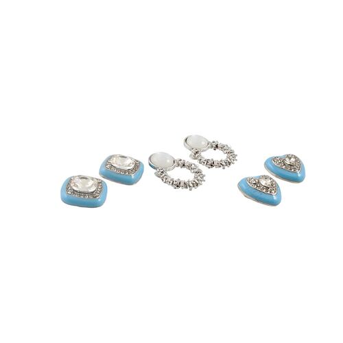 Set de 3 Aretes Plateado Acero Lulu