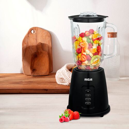 RCA Licuadora de 2 Velocidades con Vaso de Vidrio de 1.5 Litros