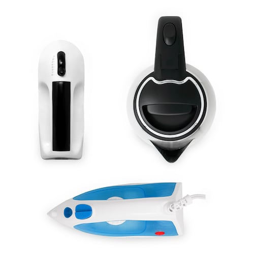 RCA Combo Básico de Electrodomésticos – Incluye Batidora de Mano, Tetera Eléctrica y Plancha de Vapor