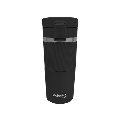 Taza Acero Inoxidable y Silicón STEINER 400 ml Color Negro