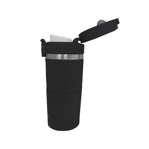 Taza Acero Inoxidable y Silicón STEINER 400 ml Color Negro