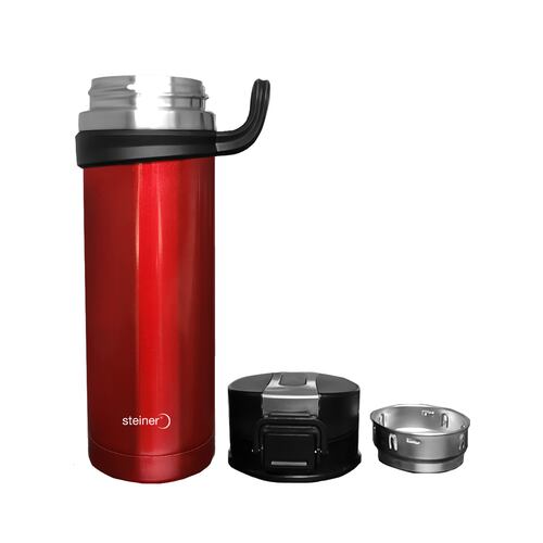 Termo Acero Inoxidable de Doble Pared STEINER 450 ml Color Rojo