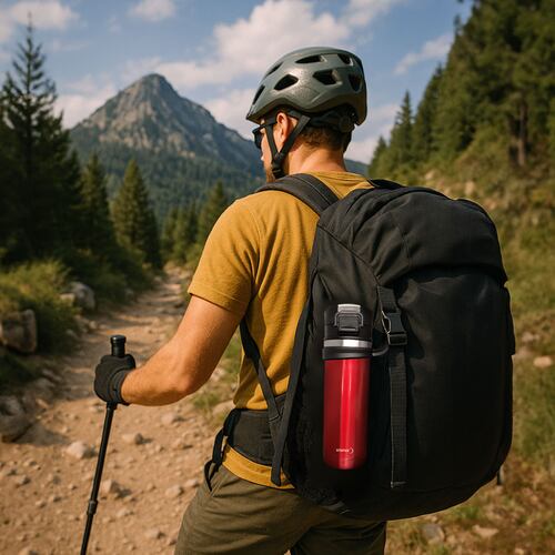 Termo Acero Inoxidable de Doble Pared STEINER 450 ml Color Rojo