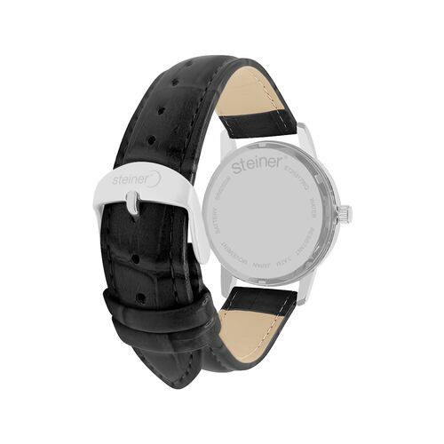 Reloj Análogo para Caballero Steiner Correa de Piel ST25317WQ Color Negro