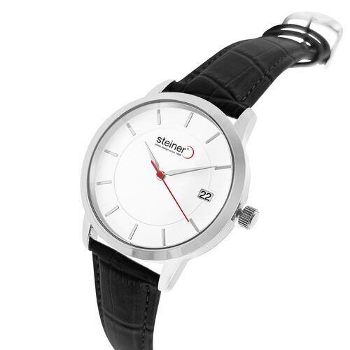 Reloj Análogo para Caballero Steiner Correa de Piel ST25317WQ Color Negro
