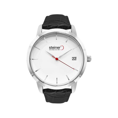 Reloj Análogo para Caballero Steiner Correa de Piel ST25317WQ Color Negro
