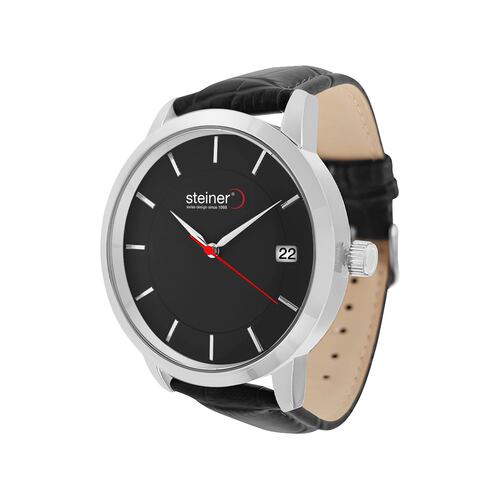 Reloj Análogo para Caballero Steiner Correa de Piel ST25318WQ Color Negro