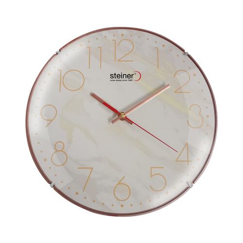 Reloj de pared  STWA25-3678RG  Steiner segundero continuo color oro rosado, 30 cm.