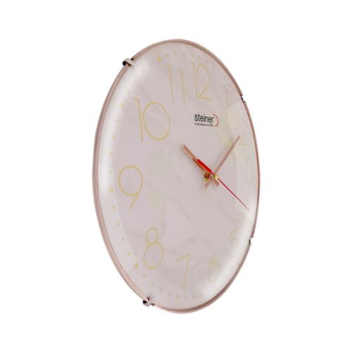 Reloj de pared  STWA25-3678RG  Steiner segundero continuo color oro rosado, 30 cm.