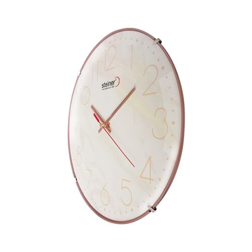 Reloj de pared  STWA25-3678RG  Steiner segundero continuo color oro rosado, 30 cm.