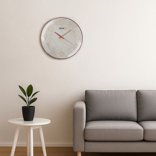 Reloj de pared  STWA25-3678RG  Steiner segundero continuo color oro rosado, 30 cm.
