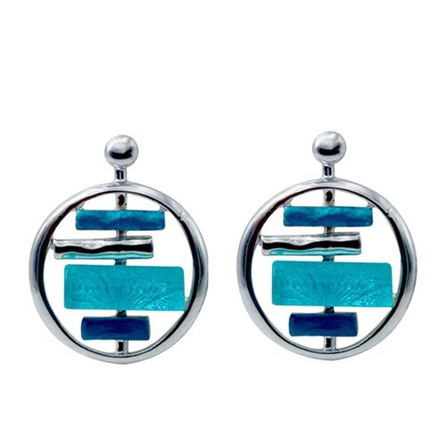 Aretes 3styk Rodio y Resina