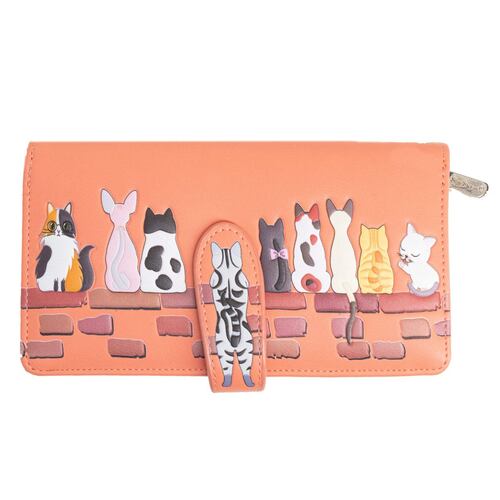 Cartera Grande 3styk Gatos Doble Compartimiento