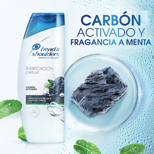 Shampoo para Cabello Graso Control Caspa Purificación Capilar Carbón Activado Head & Shoulders 180 ml