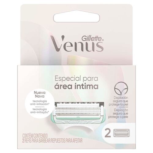 Gillette Venus Especial Para Área Intima Repuestos Para Afeitar 2 Unidades